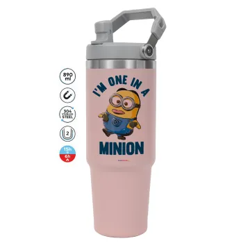 I'm one in a minion, ΡΟΖ χρώματος Θερμός Ανοξείδωτο 890ml (30oz) με χερούλι