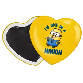 I'm one in a minion, Μαγνητάκι καρδιά (57x52mm)