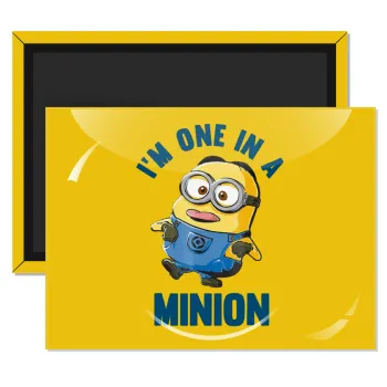 I'm one in a minion, Ορθογώνιο μαγνητάκι ψυγείου διάστασης 9x6cm