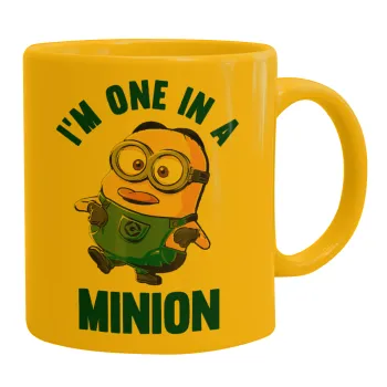 I'm one in a minion, Ceramic coffee mug yellow, 330ml