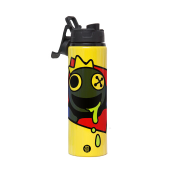 Blue, Rainbow friends, Metallic water bottle with safety lid, 850ml aluminum