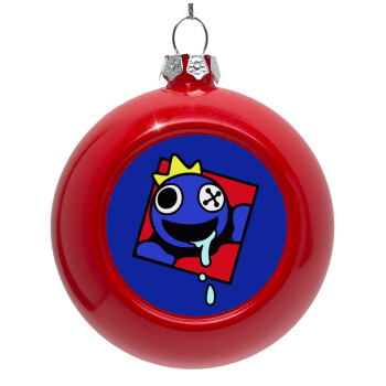 Blue, Rainbow friends, Red Christmas tree ornament bauble 8cm