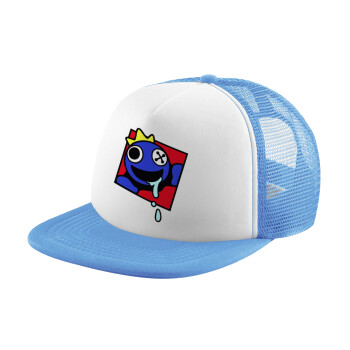 Blue, Rainbow friends, Καπέλο Soft Trucker με Δίχτυ Γαλάζιο/Λευκό