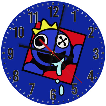 Blue, Rainbow friends, Ρολόι τοίχου ξύλινο (30cm)