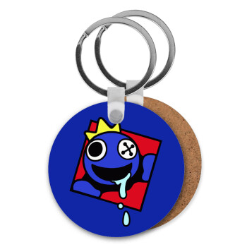 Blue, Rainbow friends, Μπρελόκ Ξύλινο στρογγυλό MDF Φ5cm