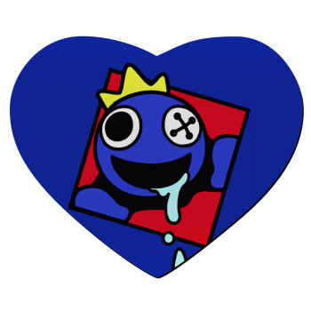 Blue, Rainbow friends, Mousepad heart 23x20cm