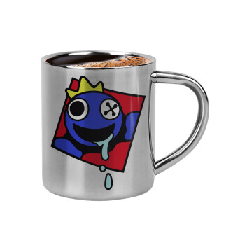 Blue, Rainbow friends, Double-wall metal cup for espresso (220ml)