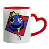 Mug heart red handle, ceramic, 330ml