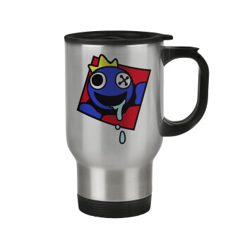 Blue, Rainbow friends, Stainless steel travel mug with lid, double wall 450ml