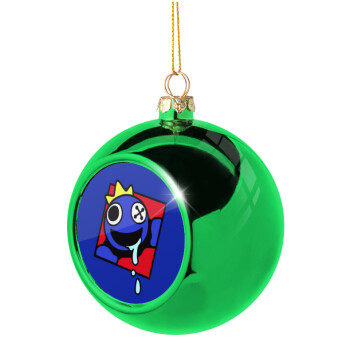 Blue, Rainbow friends, Χριστουγεννιάτικη μπάλα δένδρου Πράσινη 8cm
