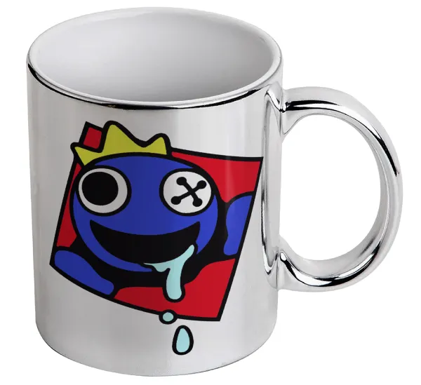 Blue — Mug ceramic, silver mirror, 330ml