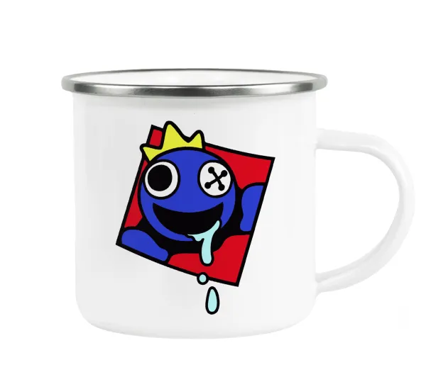 Blue — Metallic enamel cup white 360ml