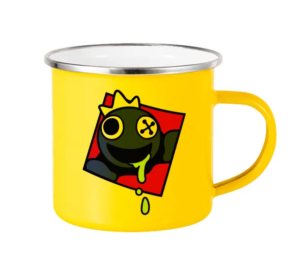 Blue — Yellow Enamel Metallic Cup 360ml