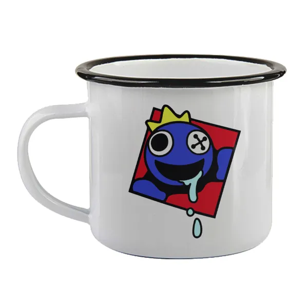 Blue — Enamel mug with black rim, 360ml
