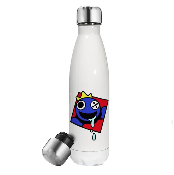 Blue — Metal mug thermos White (Stainless steel), double wall, 500ml