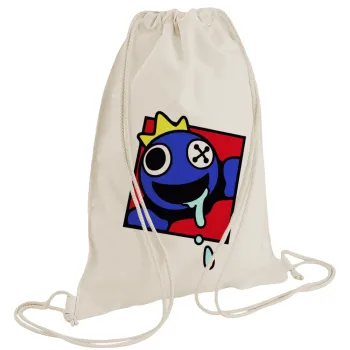 Blue, Rainbow friends, Τσάντα πλάτης πουγκί GYMBAG natural (28x40cm)