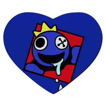 Blue, Rainbow friends, Mousepad heart 23x20cm