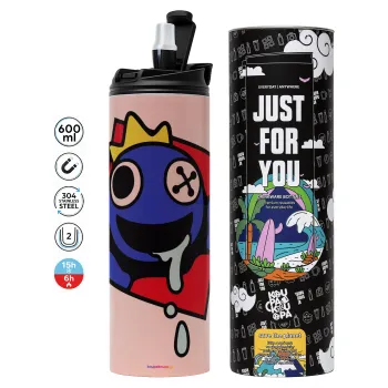 Blue, Rainbow friends, Tumbler stainless steel PINK 600ml