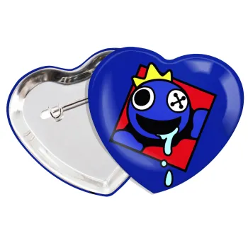 Blue, Rainbow friends, Κονκάρδα παραμάνα καρδιά (57x52mm)