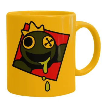 Blue, Rainbow friends, Κούπα, κεραμική κίτρινη, 330ml