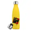 Yellow Stainless Steel Metallic Thermos, double-walled, 500ml
