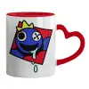 Mug heart red handle, ceramic, 330ml