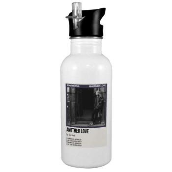 Tom Odell, another love, White water bottle with straw, stainless steel 600ml