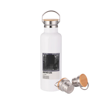 Tom Odell, another love, Stainless steel White with wooden lid (bamboo), double wall, 750ml