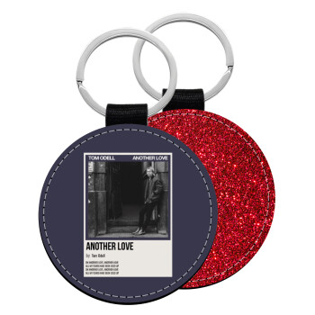 Tom Odell, another love, Μπρελόκ Δερματίνη, στρογγυλό ΚΟΚΚΙΝΟ (5cm)