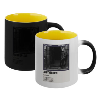 Tom Odell, another love, Κούπα Μαγική εσωτερικό κίτρινη, κεραμική 330ml που αλλάζει χρώμα με το ζεστό ρόφημα