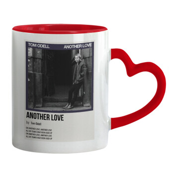 Tom Odell, another love, Κούπα καρδιά χερούλι κόκκινη, κεραμική, 330ml