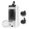 Travel Tumbler 2 Lids, with metal straw & cleaning brush (Stainless steel 304 Food grade, BPA free, 600ml)