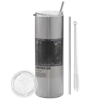 Tom Odell, another love, Tumbler stainless steel Silver 600ml, with metal straw & cleaning brush