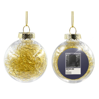 Tom Odell, another love, Χριστουγεννιάτικη μπάλα δένδρου διάφανη με χρυσό γέμισμα 8cm