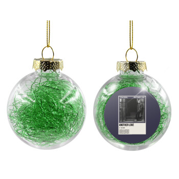 Tom Odell, another love, Χριστουγεννιάτικη μπάλα δένδρου διάφανη με πράσινο γέμισμα 8cm
