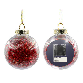 Tom Odell, another love, Χριστουγεννιάτικη μπάλα δένδρου διάφανη με κόκκινο γέμισμα 8cm