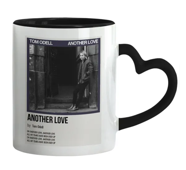 Tom Odell — Mug heart black handle, ceramic, 330ml