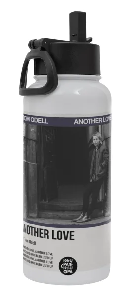 Tom Odell — Metal mug thermo White with Straw and Spout Lid (Stainless steel), double wall, 950ml