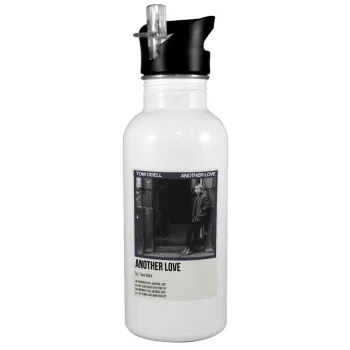 Tom Odell, another love, Παγούρι νερού Λευκό με καλαμάκι, ανοξείδωτο ατσάλι 600ml