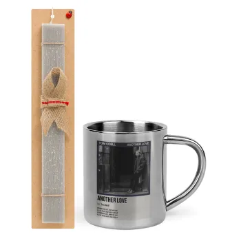 Tom Odell, another love, Easter Set, metallic thermal cup (300ml) & Easter aromatic flat candle (30cm) (GRAY)