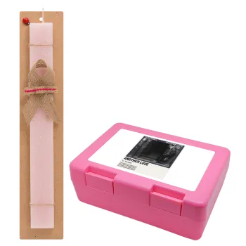 Tom Odell, another love, Easter Set, children's snack container PINK & scented flat Easter candle (30cm) (PINK)