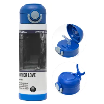 Tom Odell, another love, Children's hot water bottle, stainless steel, with safety straw, BLUE (500ml)
