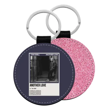 Tom Odell, another love, Μπρελόκ Δερματίνη, στρογγυλό ΡΟΖ (5cm)