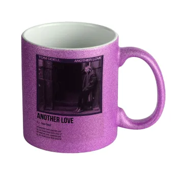 Tom Odell, another love, Κούπα Μωβ Glitter που γυαλίζει, κεραμική, 330ml