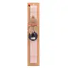 Easter Set, wooden keychain & scented flat Easter candle (30cm) (PINK)