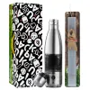 Easter Set, metallic stainless thermos flask (500ml) & scented flat Easter candle (30cm) (GRAY)