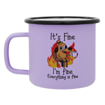 It's Fine I'm Fine Everything Is Fine, Κούπα Μεταλλική εμαγιέ ΜΑΤ Light Pastel Purple 360ml