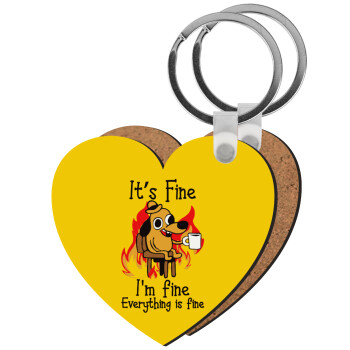It's Fine I'm Fine Everything Is Fine, Μπρελόκ Ξύλινο καρδιά MDF