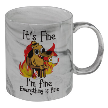 It's Fine I'm Fine Everything Is Fine, Mug ceramic marble style, 330ml