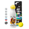 Tennis ball Metal mug thermos White, double wall, 550ml